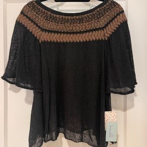 Free People - Off-Shoulder Sweater, Small - Black (with tags)